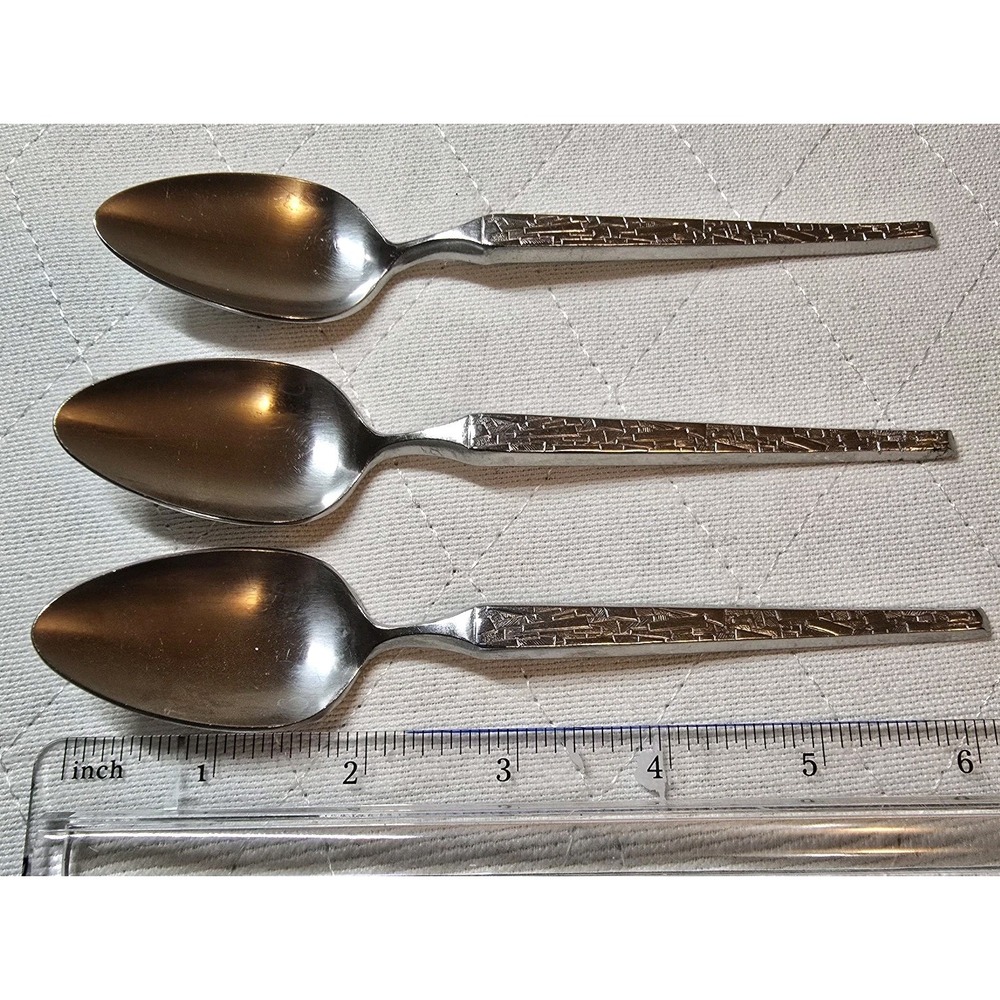 Riviera Mosaic Stainless Steel Spoon 3 Flatware Japan Silverware‎ Dinnerware - Picture 6 of 9